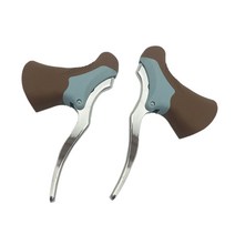 2 조각 갈색 도로 자전거 드롭 바 브레이크 레버 왼쪽 오른손 선형 풀 레버 알루미늄 부품 세트 22.2-23.8mm, 22.2mm-23.8mm, 합금