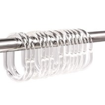 커튼레일고리 고정용샤워 커튼 링 후크 행거 목욕 드레이프 루프 클립 플라스틱 폴 레일 가이드 액세서리, 한개옵션0