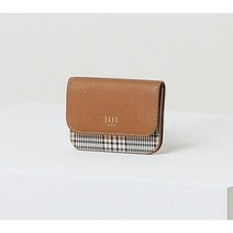 닥스 DAKS 브라운 가죽배색 체크 2단 카드지갑