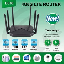 QOS VPN WPS 기능 300Mbps 네트워킹 CPE LTE 무선 모뎀 USB SIM 카드 라우터 4G 와이파이 핫스팟 컴퓨터 사무실 가정용 B618, Africa Version_미국 플러그