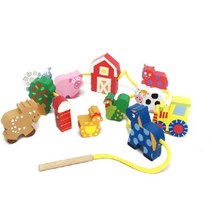 4살장난감 유아교구 원목 입체 동물농장 실꿰기놀이 키즈카페 소근육발달 엄마표학습, 상세페이지참조