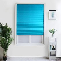 베란다 거실 주방 창문 햇빛가리개자기 접착 Pleated 블라인드 하프 블랙 아웃 Windows 커튼 부엌 욕실 발