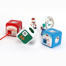 아이정 디자인 USB 멀티탭 파워큐브 크리스마스 에디션, 올컬러 블루스노우