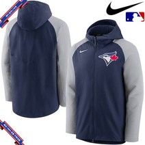 [미국정품] 나이키 MLB 토론토 블루제이스 Authentic Collection Performance Raglan Full-Zip Hoodie - Navy/Gray 967454