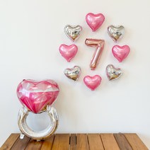 결혼 기념일 이벤트 하트 풍선 세트, 2주년