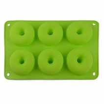 실리콘 도넛 몰드 초콜릿 비 스틱 베이킹 패스트리 빵 케이크 DIY 트레이 디저트 만들기 도구, 6 Hole-Green
