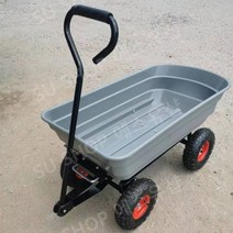 4륜 끌차 농업용 손수레 대형 카트 수박 소금 비료 핸드카트, 단단한바퀴가달린새로운회색소형덤프트럭무료설치도구
