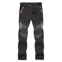 남성 하이킹 바지 반사 경량 빠른 건조 야외 등산 벨트가 있는 남성 바지, 1개, Black, Asian Size L