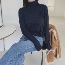 여자 데일리 다양한 컬러와 코디 슬림핏 폴라 긴팔티