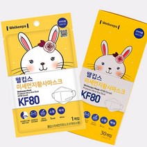 웰킵스 KF80 어린이마스크 아동용 소형마스크 30매, 단품