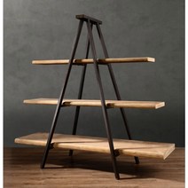 3단 빈티지 원목 진열대 화분 장식 인테리어 소품 우드, 120X30X160