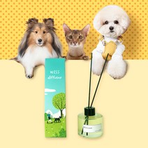 [1+1특가]위스펫 반려동물 강아지 고양이 천연 아로마 디퓨저 선물 실내방향제 120ml, 허브티+허브티, 라탄코스터