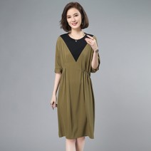 [국내당일발송]라게타 심플한 파스텔 배색 반팔 여름신상 빅사이즈 원피스 M L XL 2XL 3XL 4XL 까지