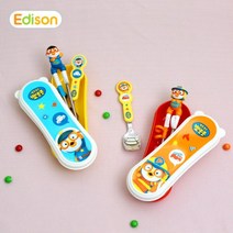 일음쇼핑^*m에디슨 경찰 소방관 뽀로로 스텐 수저 케이스 세트 어린이집 캐릭터 젓가락 유치원 식기 어린이통 교육용 이유 숟가락일medi*^, ab^*선택있슴소방관오렌지