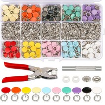 스테인레스 단추 펜치 DIY 바느질 부자재 공예 부속품 멀티 똑딱이 단추 패스너, 9.5mm, 솔리드 100+ 중공100+ 공구