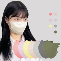 새부리형 KF94 컬러마스크 라이온스 숨쉬기 편한 대형 10매 (5매입), 연노랑10매