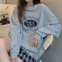 타니즈 루펜 무지 레터링 여성 맨투맨