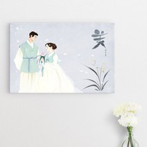 [바보사랑] cu168-미인도_전통혼례_중형노프레임, 상세 설명 참조