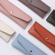 메르시 펜슬 케이스 볼펜 연필 수납용품 가죽필통, 크림시폰