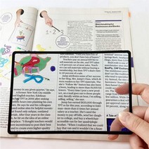 원시 책 돋보기 렌즈 부모님 복지센터 a5 전체 페이지 3x 대형 시트 독서 보조 ne, 3배