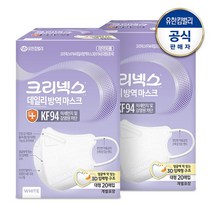 [내일도착]크리넥스 KF94 데일리 입체형마스크 대형 화이트 40매, 없음