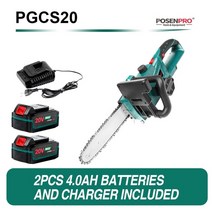 POSE 여성용 예초기 미니 풀베는 기계 풀깎는 긴풀 제초기 가벼운 에취기 전정기, 2pcs 4.0Ah PGCS20