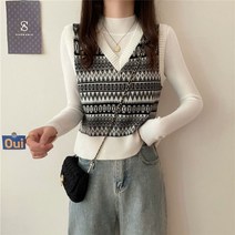 겨울 여자 골프 의류 여자 골프 재킷 니트 조끼 여자 가을/겨울 레트로 일본 조커 하이 넥 스키니 웨어 인테리어 V 넥 스웨터 2 피스 세트