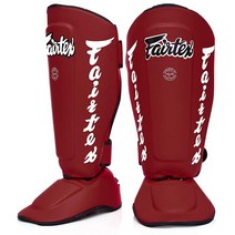Fairtex 트위스터 정강이 가드 SP7 탈착식 인스텝 패드 (일명 트위스터). 사이즈 M L XL. 화이트 레드 색상. 무에타이 킥 복싱 MMA K1 보호대 (블루 스몰), Small_Red