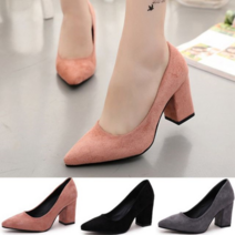 CJF986613통굽 스웨이드 펌프스 여성구두 P206 8.0cm 하이힐
