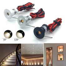 스포트라이트 천장 미니 LED 1W IP65 Recessed Downlight 실내 12V 디 밍이 가능한 조명 쇼 디스플레이 계단 호환, White shell 30D, Blue