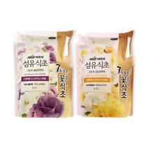 샤프란 아우라 섬유식초 고농축 섬유유연제 2.3L 리필 2종 (러브액츄얼리 + 피오니블라썸)