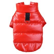 강아지 명품패딩 더 도그페이스 개나다구스 겨울 따뜻한 개 자켓 PU 가죽 점프 슈트 치와와 Yorkie 의상 코, 02 Red_01 XS