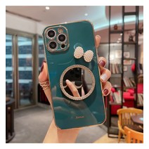 애플 11 휴대 전화 케이스 전기 도금 미러 iPhone13 보호 커버 새로운 XS8 여성 조수 브랜드 12Pro 창의력에 적합, 거울 활-어두운 달 녹색, 아이폰 11Pro