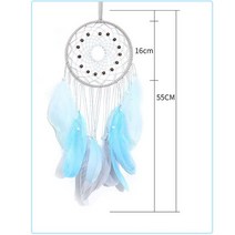 썬캐쳐 자개모빌 드림캐쳐 비즈DIY 인테리어 2022 벽 드림 캐처 LED 수제 깃털 꼰 바람 종소리 아트 방 장, 33 Without light
