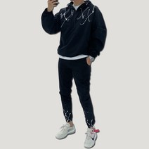 남자 우븐 오버핏 스트링 커플아노락세트 바스락 나일론 조거팬츠 스웨트셋업 가을 스웻셋업