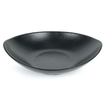 샐러드그릇 타원형 그릇볼 멜라민 체크무늬 블랙 검은색 업소용 가정용 타원접시 쌈채소 고기 야채 접시 그릇 캠핑, 샐러드볼 체크(흑) DS-7829