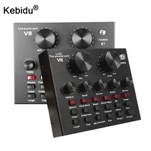 외장사운드카드 V8 USB 5.0 오디오 사운드 카드 외부 헤드셋 마이크 웹 캐스트 개인 라이브 방송 전화 컴퓨, 한개옵션0
