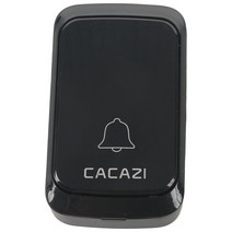 Cacazi 방수 무선 초인종 Dc 배터리 작동 300M 원격 Led 깜박이는 빛 스마트 홈 무선 초인종, 하나, 검정