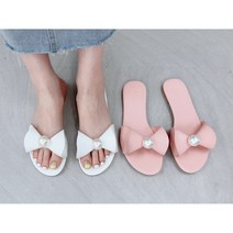 리본에 진주 포인트 러블리 슬리퍼
