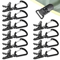 Carabiner가있는 텐트 타프 클립 야외 캠핑 천막 텐트 캐노피 및 커버 캐러밴 캐노피 버클이있는 수영장 커버, 10개