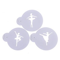 3pcs 발레리나 모양 플라스틱 멋진 커피 인쇄 모델 카페 거품 스프레이 템플릿 바리 스타 스텐실 장식 도구