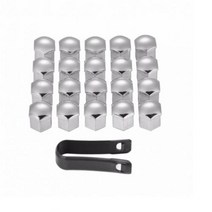 휠캡 수입차부품 볼트너트 17 19 21MM 자동차 타이어 나사 캡 볼보 S40 S60 S70 S80 S90 V40 V50 V60 V90 XC60 XC70 XC90, 은+19mm