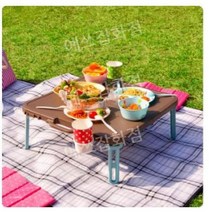 피크닉 테이블 야외 휴대용 소형 접이식 레저 테이블, 브라운