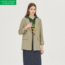 베네통 린넨 체크 자켓 BAJKF1231