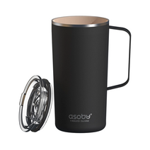 캐나다 아소부 스텐 보온보냉 타워머그 컵 600ml 블랙