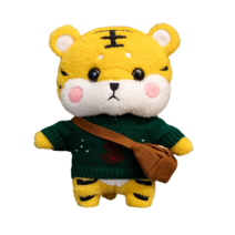 PKTOYS 귀여운 행운 건강 동물 봉제 인형 재물 장식 호랑이 인형 쿠션 생일 크리스마스 선물, 녹색 사슴 스웨터 배낭, 30cm 선물 상자