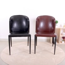 웨이브체어-철재의자 식탁의자 식당의자 간이의자, 블랙PU