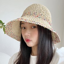 히피스타일 밀짚 여성 여름 왕골 벙거지