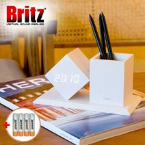 브리츠 BZ-EW547 LED 펜꽂이 탁상 알람시계 무소음 인테리어소품 탁상시계, 화이트