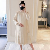 만삭촬용원피스 만삭 주수 출산복 쉬폰 단색 주름 임산복